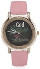 Cool Gift For God has not given us a spirit of fear timidity - Bible Verse Women's Rose Gold Leather Strap Watch