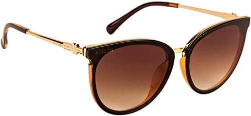 AISLIN® UV Protected Cat eye/Round Women's Sunglasses - (Large | Brown Lens | AS-5018-82-BRW951)