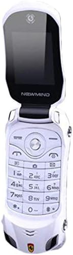 Giuoke Sports Car Model F15 Mini Flip Phone Dual SIM Card MP3 Backup Phone Best for Kids Students (White)