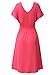 Bulotus Women's Short Sleeve Double V-Neck Cotton Jersey Casual A-line Dress