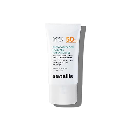 - Photocorrection Pure Age Perfection 50, Fluido SPF 50, Matifica y Protege, con Azeloglicina y Prebióticos, Apto para las Pieles Sensibles, Grasas o Acneicas - 40 ml