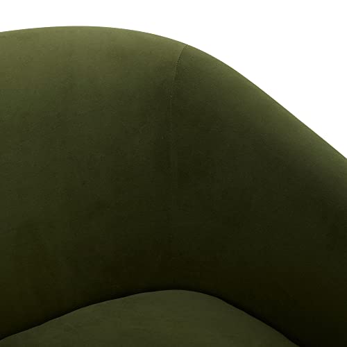 CHITA Swivel Accent Chair, FSC Certified Upholstered Velvet Barrel Chair for Living Room, Fully Assembled, Forest Green