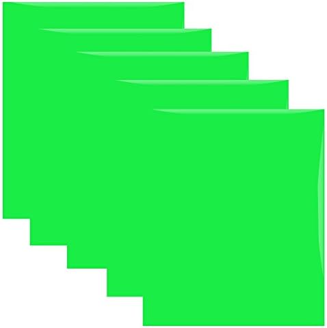 Fame Crafts Heat Transfer Vinyl, Transfer Sheets Iron On HTV Vinyl for Silhouette Cameo, Cricut, 12x10 - Inches,Pack of 5 (Neon Green)