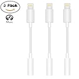 [3Pack] TEIROO Headphone Adapter to 3.5 mm Jack Adapter Charge for iPhone Audio Charger Adapter Headset AUX Audio Charge & Audio for iPhone7/7 Plus Support Listen Music and Charge 12 System