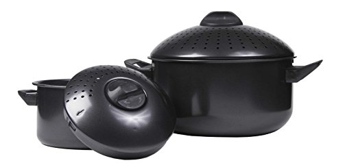 2 Pc Chef Quality Pasta Pot with Strainer Lid - 6 Qt & 2 Qt Black Stock Pot or Pasta Cooker - Premium Pasta Cooker for… 2 2 Pc Chef Quality Pasta Pot with Strainer Lid - 6 Qt & 2 Qt Black Stock Pot or Pasta Cooker - Premium Pasta Cooker for… - Image 3