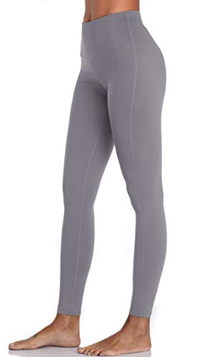Oalka Women Yoga Pants Workout Running Leggings Light Grey XS