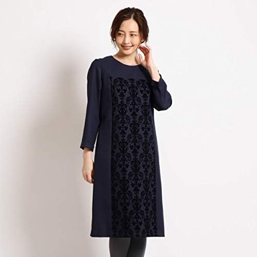 Amazon スーナウーナ Sunauna 洗える オーナメント柄フロッキーサックワンピース ネイビー 493 40 L ワンピース チュニック 通販