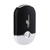 Welltop® Mini Personal Fan Portable USB Rechargeable Mini Bladeless Handheld Air Conditioning Fan Bladeless Portable Refrigeration Fans with Stand Sports Cooling Fan (Black)