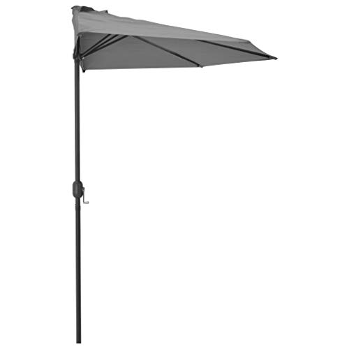 Festnight Halb-Sonnenschirm Ampelschirm mit Aluminiummast 5 Stahlrippen Outdoor Sonnenschutz Strandschirm Terrassenschirm 300 x 150 x 253 cm 3 Farben – Bild 5