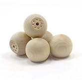 Mylittlewoodshop - Pkg of 12 - Ball with Flat Bottom - 1-1/4 inches in Diameter with 3/4 inch Flat Unfinished Wood(WW-KBB125-12)