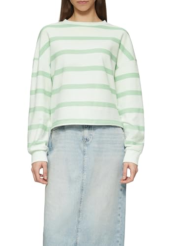 QS Sudadera de Rayas con Hombros Cruzados, Menta, XXL