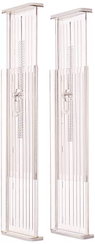 iDesign Linus Plastic Adjustable Deep In Drawer Dividers for Storage, Organization, Utensils, Kitchen, Dresser, Desk, Bathroom Drawers, Set of 2, Includes 4 Pieces, Clear