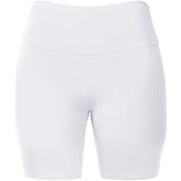 HATOPANTS Basic Solid Cotton Biker Shorts High Waist Rise Soft Casual Pants White S