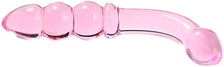 PleasureBox Sex Toy Sensual Glass Dildo Butt Plug Prostate Massager, 18 cm, Pink
