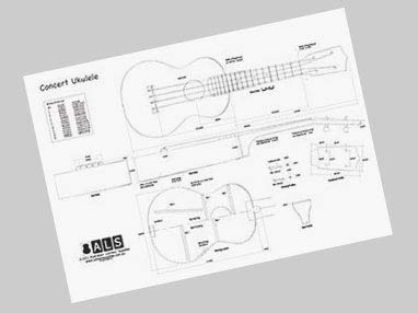 Aust Luthiers Supplies Plan of Concert Ukulele - Full Scale Print