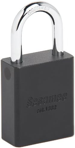 Sesamee 90213 KD Aluminum Rekeyable Safety Lock-Out with 1-1/2-Inch 40mm wide Padlock and 1-Inch Hardened Steel Shackle, Black