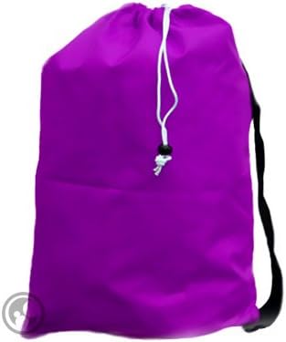 Medium Laundry Bag with Strap, Drawstring, Locking Closure, Color: Purple, Size: 24x36