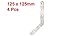 Uxcell a13111300ux0154 125mmx125mm Stainless Steel Corner Brace Joint Angle Bracket (Pack of 4)