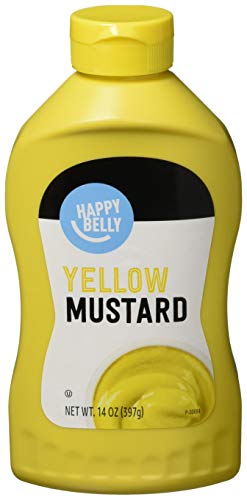 AMAZON BRAND – HAPPY BELLY YELLOW MUSTARD, KOSHER, 14 OUNCE (PACK OF 1)