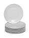 Klikel 8 White Salad Plates - Porcelain Round Dinnerware - 7.5-inch Appetizer or Bread Classic Solid Coupe Style Plate Set