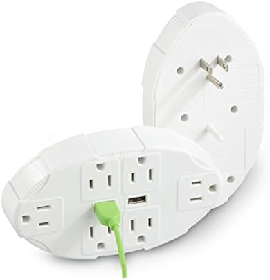 Wall Mount USB Outlet Charging Station/ Surge Protector with Double USB Charging Ports and 6 Outlets (3-Pack)