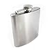 SE Stainless Steel Drinking Hip Flask with Attached Screw Cap for Liquor Pocket Size for Camping, Hiking, and Events (Gray, 6 oz)