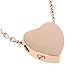 Floating Heart Rose Gold Cremation Urn Pendant Necklace Pendant & Fill Kit 316L Grade Stainless Steel (Rose Gold)