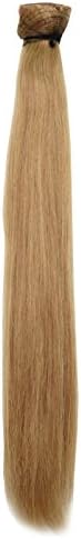 Cojune Human Hair Velcro Wrap Around Ponytail Extensions 100g per Piece Straight 20" Long Hair Medium Ash Brown