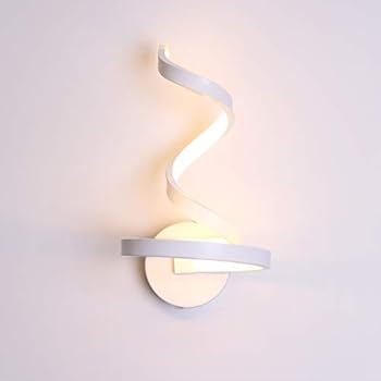 CHYING LED Wall Sconce Simple Stylish Spiral Wall Lamp White Contemporary 15W Indoor Decorative Bedside Lamp Sconces Fixture for Living Room Aisle Bedroom