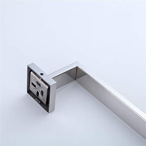 Turs SUS 304 Stainless Steel Bathroom Towel Bar Square Towel Holder Rack Storage Organizer Hanger 24-Inch, Polished Finish