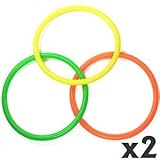 Cosmos 6 Pcs Large Size Plastic Toss Rings for Speed and Agility Practice Games