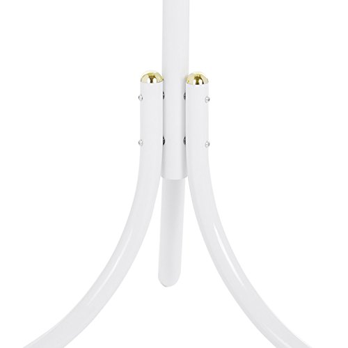 11 Hooks Standing Metal Coat Hat Rack Entryway Coat Tree with Base for Coat Hat Purse Jacket (White-1)