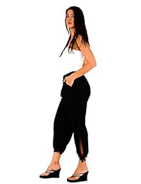 Shu-shi dama Boho Cropped Verano Pantalones con Side Slits