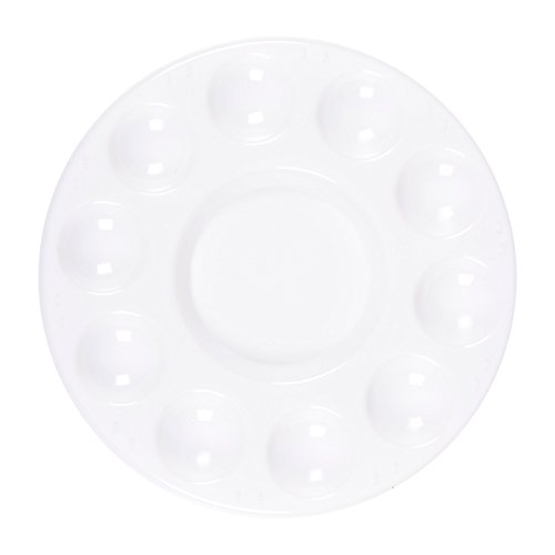 10PCS Paint Tray Palettes, White Plastic Paint Palettes With 10 Wells Round Art Supply Pallets Kids Adult Student Painting Craft Diy