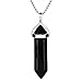 Joybeauti Hexagonal Healing Point Chakra Cut Created Gemstone Blue Onyx Pendant Necklace with Gift Box (Pack of 1)