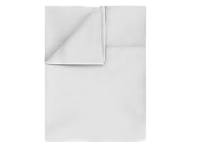 CHEDIN Luxury Microfiber Breathable Flat Sheet, Wrinkle Resistant Double Brushed Bed Top Sheet Machine Washable (White, Twin)