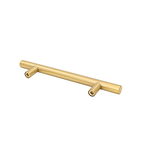 goldenwarm 10 Pack Brass Hardware Gold Bar Drawer Pulls