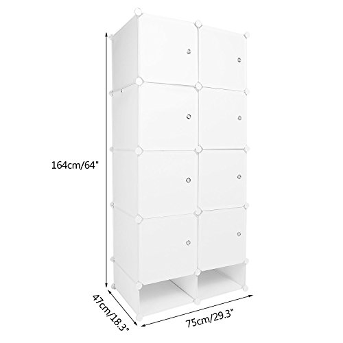 Benlet Portable Wardrobe Closet for Bedroom Clothes Armoire Dresser Cube, DIY Storage Organizer with Doors, Ideal Storage Organizer Cube for Clothes, Books, Toys, Towels (2 Column 5 Layer)
