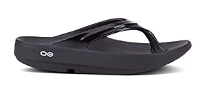 Image of OOFOS Oolala Thong, Black, 8 Womens US