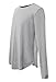Pxmoda Men's Hip Hop Fashion Long Sleeve Hipster T-shirt Casual Curved Tops (XL, Grey)
