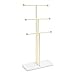 Umbra Trigem Hanging Jewelry Organizer - 3 Tier Table Top Necklace Holder and Display, White/Brass (Renewed)