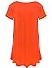 JollieLovin Women's Short Sleeve Loose Fit Flare Hem T Shirt Tunic Top (Orange, 2X)