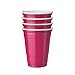 Mr. Ice Bucket Double Walled Insulated Party Cups, 16-Ounce, Azalea,(Pack of 4)