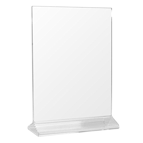 UPC 643131552095, (8 Pack) 5 x 7 Acrylic Sign Holder, Table Display, Menu Holder, Plastic Upright Menu Ad Frame