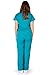 Ultra Soft Brand Scrubs - Premium Womens Junior Fit 3 Pocket Mock Wrap Scrub Set, Teal 39114-Medium
