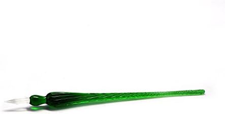 Vintage Handmade Glass SIGNATURE PEN Elegant Crystal dip sign Pen Gift Green ZB12