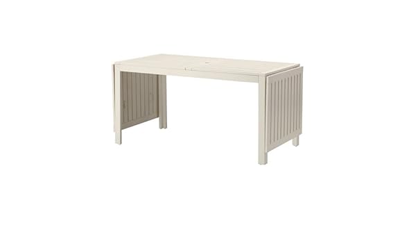 Ikea Applaro Drop Leaf Folding Wood Table White Seats 4 8