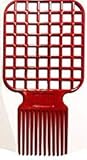 PAPE, Afro & Twist Comb (Red)-Barber Favored, Two in One as it is both an Afro and twisting comb