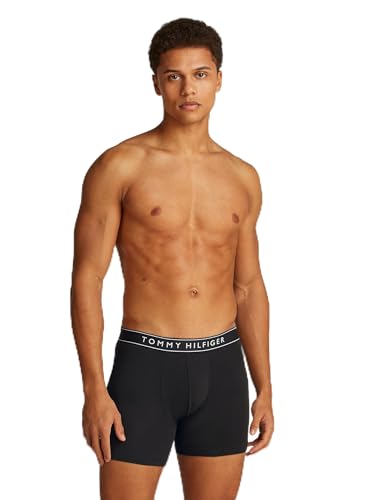 Tommy Hilfiger Boxers Lot de 3 Homme en Coton, Noir (Blk/Blk/Blk), M