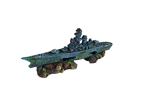 Penn Plax Battleship Aquarium Fish Tank Decoration